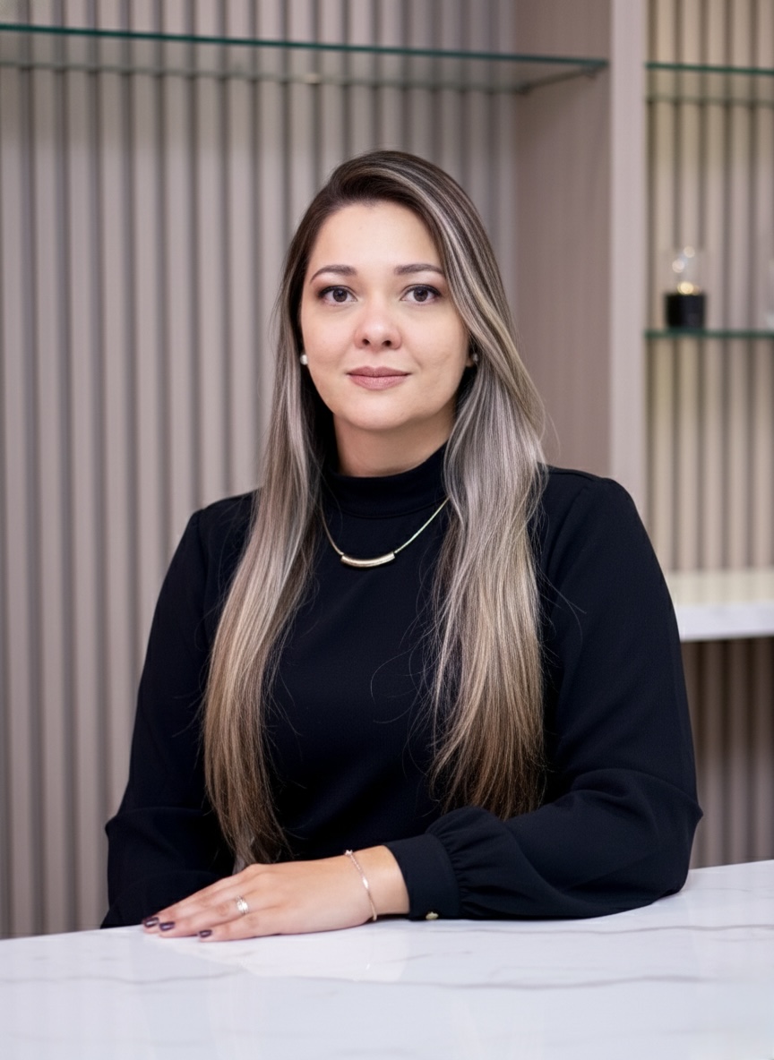 Retrato profissional da autora e estrategista política